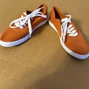 Orange Canvas Sneakers with White Laces (Vintage Thread)